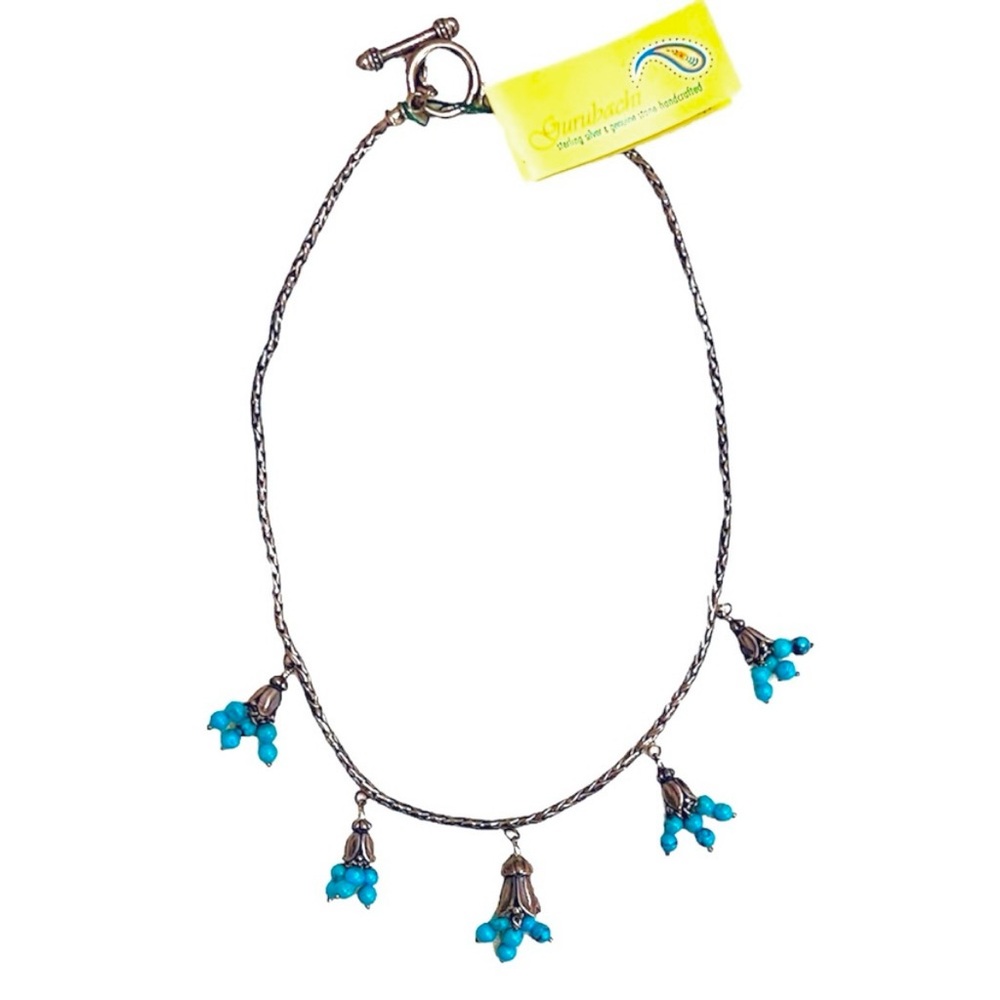 Gurubachi Sterling Silver & Turquoise Necklace